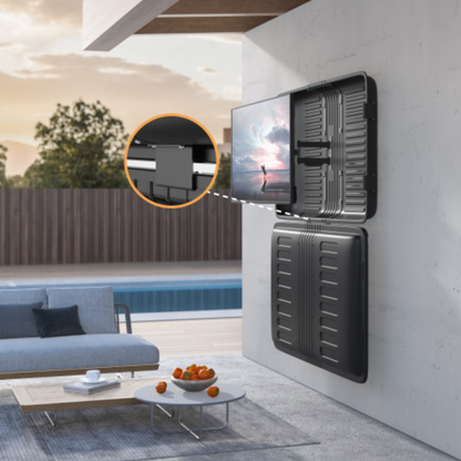 OVTVE-4365 Soporte de Pared EXTERIOR Movil para TV de 43" a 65" (Resistencia 50kgs / A Prueba de Agua) Marca Ovaltech