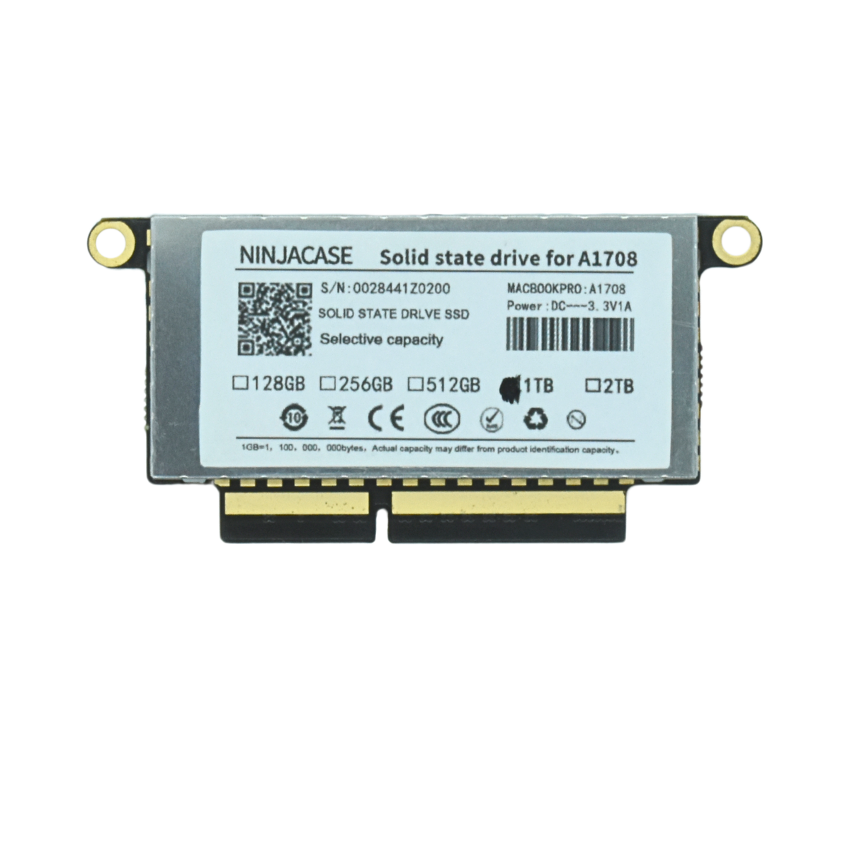 SSD1TB-A1708 SSD 1TB PCIe-Based Flash para MacBook Pro 13" non-Touch Bar (2016 - 2017)