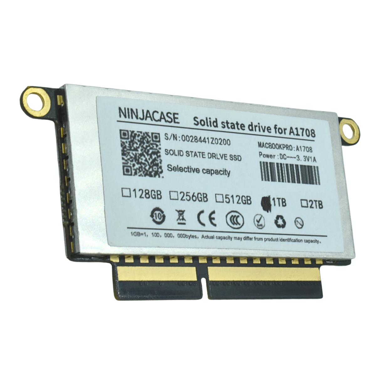 SSD1TB-A1708 SSD 1TB PCIe-Based Flash para MacBook Pro 13" non-Touch Bar (2016 - 2017)