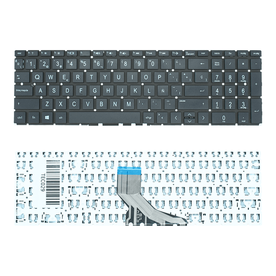 TEC029 Teclado color NEGRO (SP) para HP Pavilion 15-da0001la 15-da000 15-da