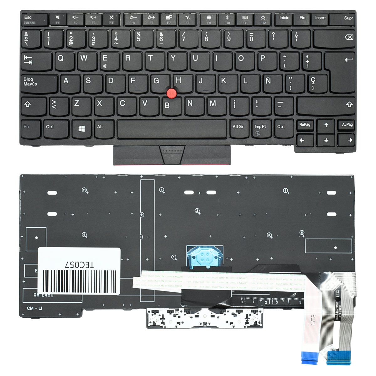 TEC057 Teclado color Negro (SP) para Lenovo Thinkpad E480 T490 E490 L380 (Sin Backlight) - Tecnología AltérCo