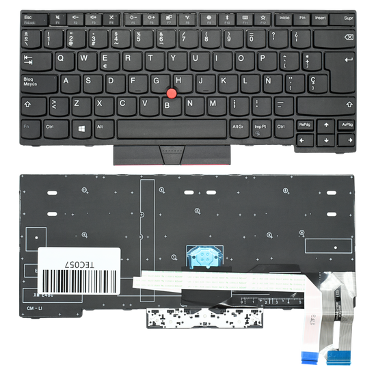 TEC057 Teclado color Negro (SP) para Lenovo Thinkpad E480 T490 E490 L380 (Sin Backlight)