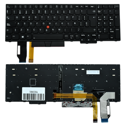 TEC061 Teclado color Negro (SP) para Lenovo Thinkpad E580 E585 L580 T590 E590 E595 (Silver Frame) Backlight - Tecnología AltérCo