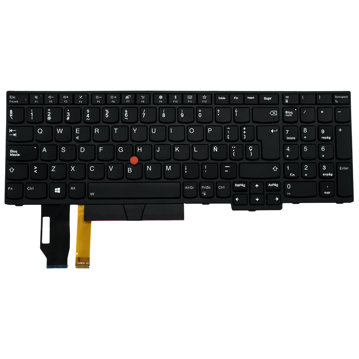 TEC061 Teclado color Negro (SP) para Lenovo Thinkpad E580 E585 L580 T590 E590 E595 (Silver Frame) Backlight - Tecnología AltérCo