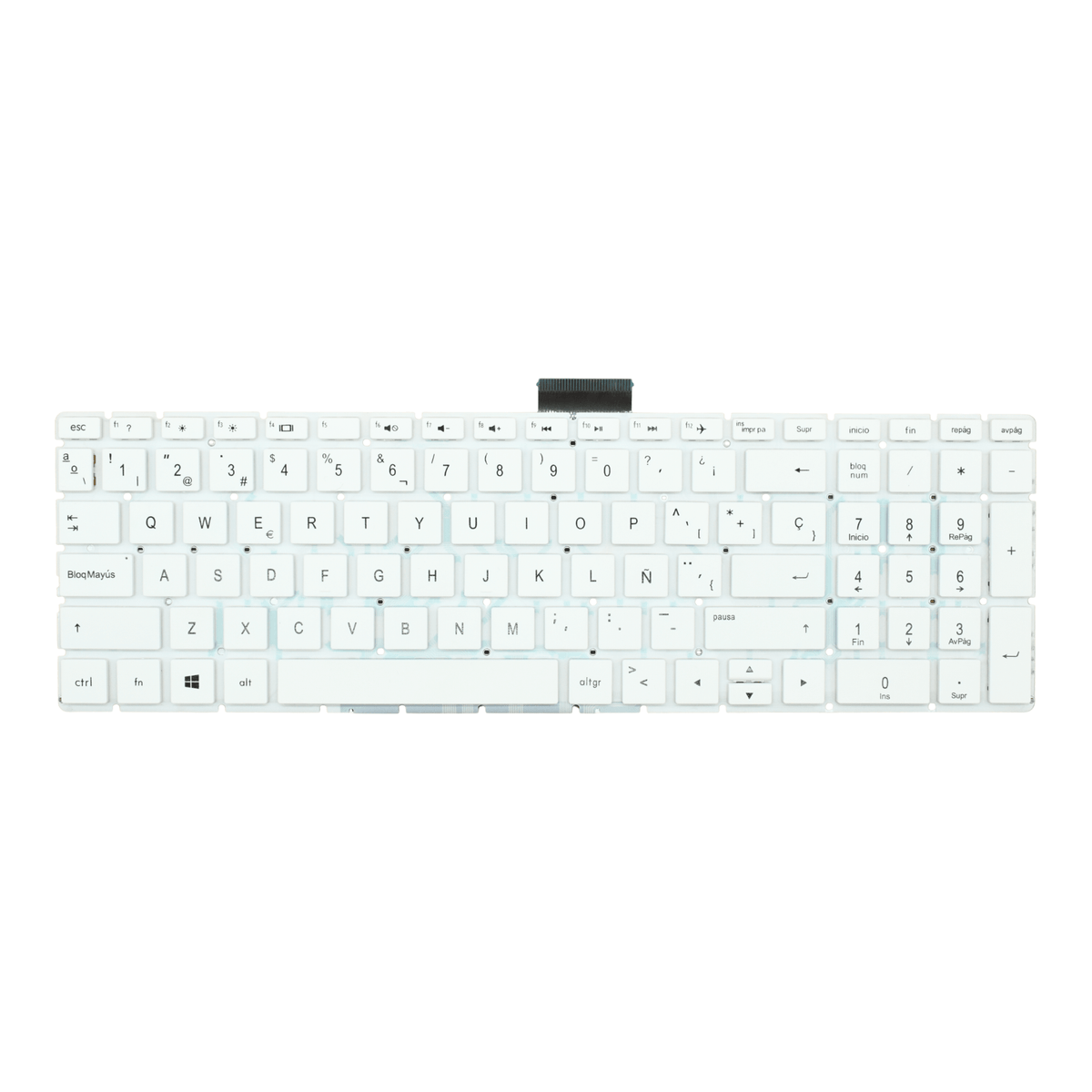 TEC072 Teclado color Blanco (SP) para HP 15-BS000 15-BS1000 15-BS015DX 15-BS016DX 250 G6 255 G6 15-BW Backlight (Enter Delgado)