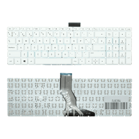 TEC072 Teclado color Blanco (SP) para HP 15-BS000 15-BS1000 15-BS015DX 15-BS016DX 250 G6 255 G6 15-BW Backlight (Enter Delgado)