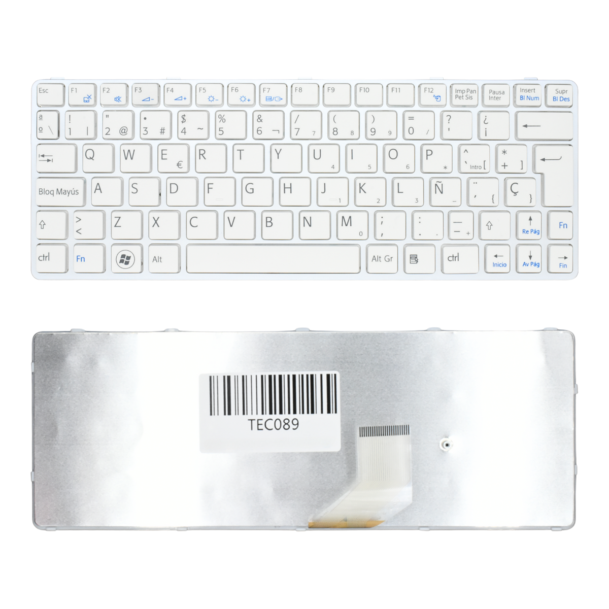 TEC089 Teclado color Blanco (SP) para Sony Sve11 Series Sve1112 (Marco Rosa)