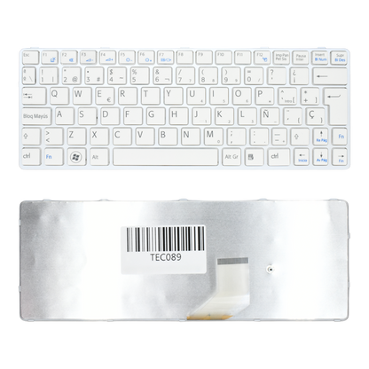 TEC089 Teclado color Blanco (SP) para Sony Sve11 Series Sve1112 (Marco Rosa)