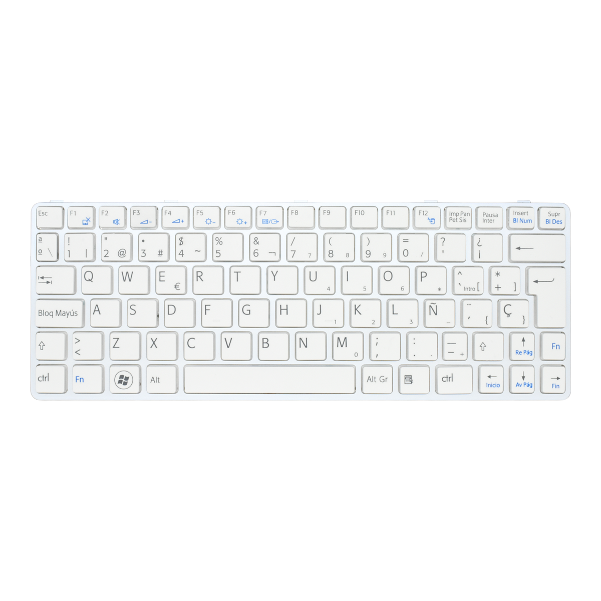 TEC089 Teclado color Blanco (SP) para Sony Sve11 Series Sve1112 (Marco Rosa)