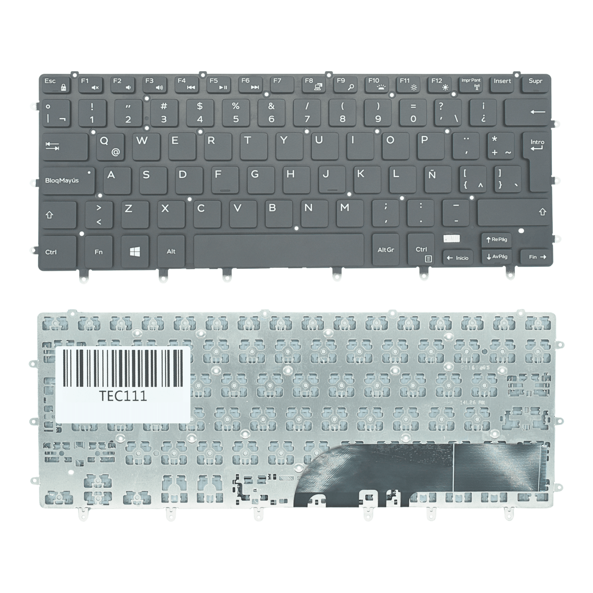 TEC111 Teclado color Plata (SP) para Dell XPS 9550 9560 9570 Inspiron 15 7000 15-7558 15-7568 Precision 5510 m5510 5520 5530 5540 - Tecnología AltérCo