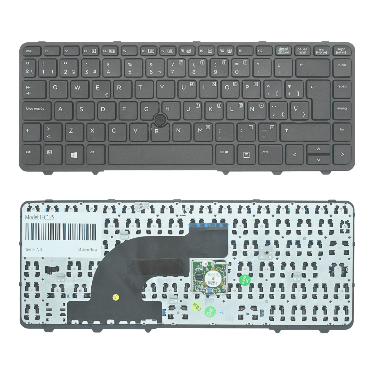 TEC125 Teclado color Negro (SP) para HP Probook 640 G1 G0 440 445 645 A640 (SIN MARCO)