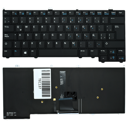 TEC137 Teclado color Negro (SP) para Dell Latitude 14 7000 E7440 E7240 E7420 Backlight / Sin Point Stick