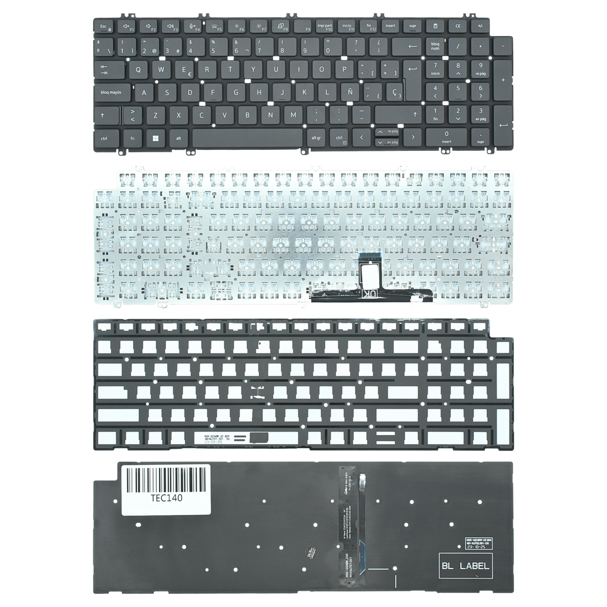 TEC140 Teclado color Negro (SP) para Dell Latitude 5520 5521 5530 Backlight - Tecnología AltérCo