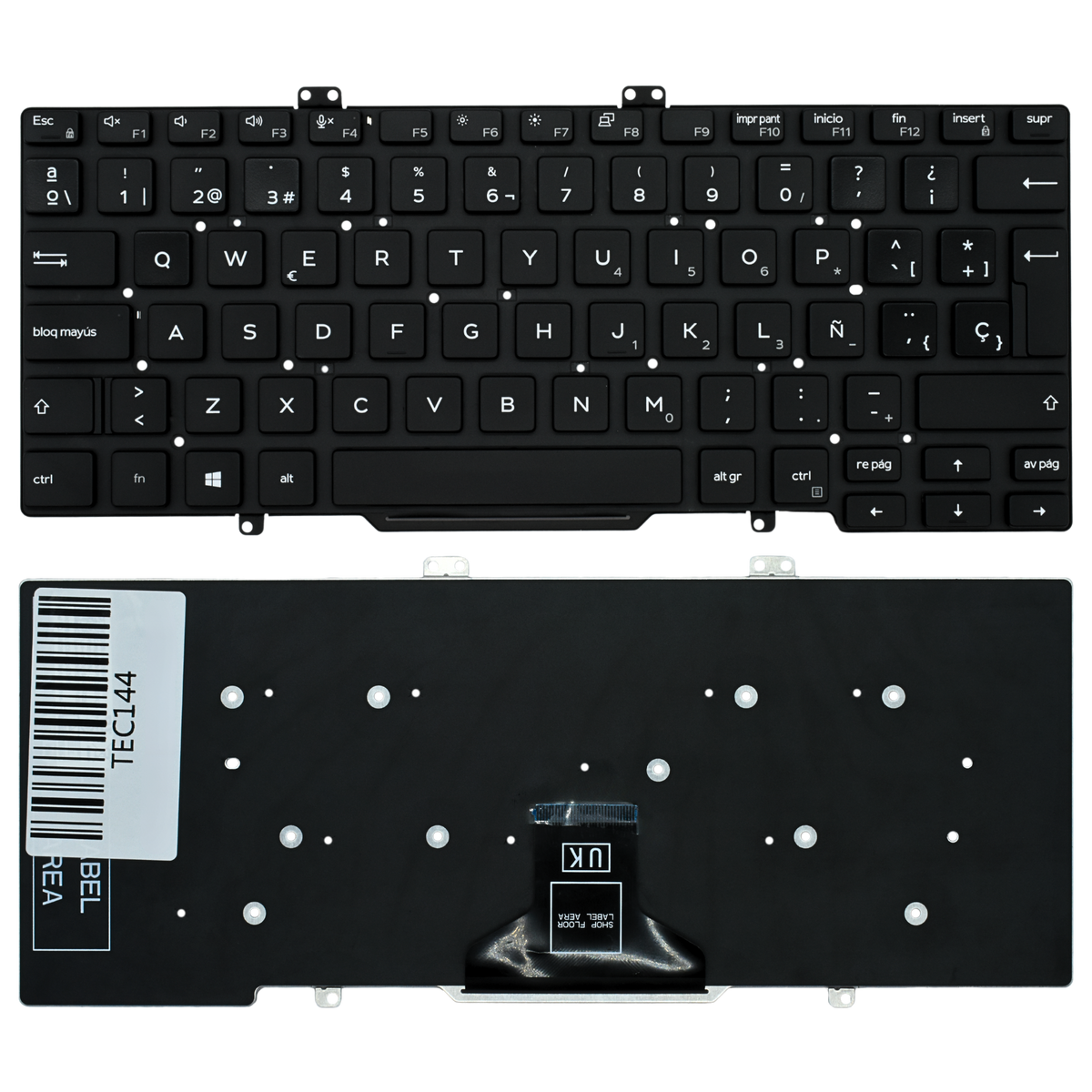 TEC144 Teclado color Negro (SP) para DELL Latitude 7400 5400 7410 L3400 3400 (Sin Backlight)