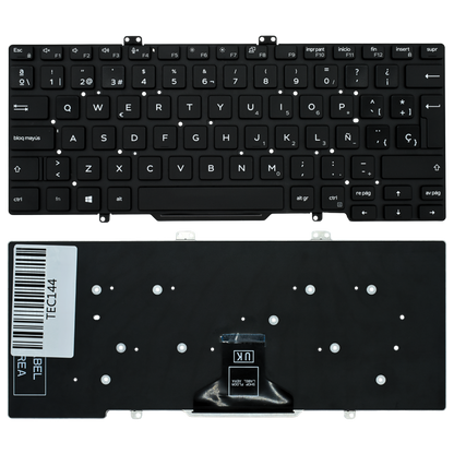 TEC144 Teclado color Negro (SP) para DELL Latitude 7400 5400 7410 L3400 3400 (Sin Backlight)