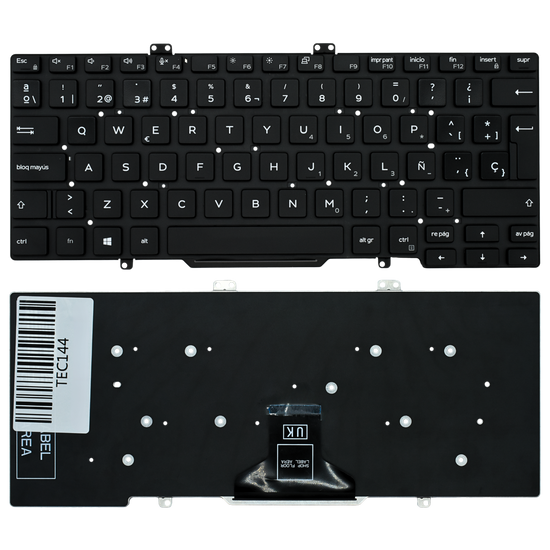 TEC144 Teclado color Negro (SP) para DELL Latitude 7400 5400 7410 L3400 3400 (Sin Backlight)