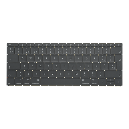 TEC151 Teclado color Negro (SP) para APPLE MacBook 12" A1534 MacBook9,1 MacBook10,1 Early 2016 2017
