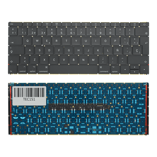 TEC151 Teclado color Negro (SP) para APPLE MacBook 12" A1534 MacBook9,1 MacBook10,1 Early 2016 2017