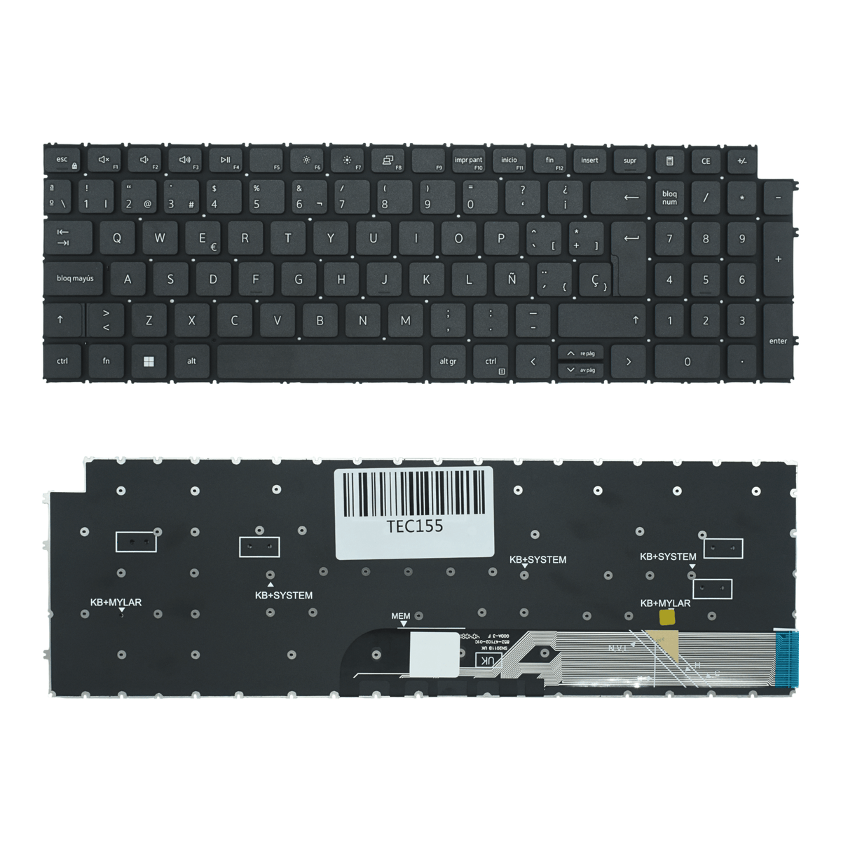 TEC155 Teclado color NEGRO (SP) para Dell Inspiron 15 3510 3511 3515 Vostro 15 3510 3515 3520 3525 Latitude 15 3520 - Tecnología AltérCo