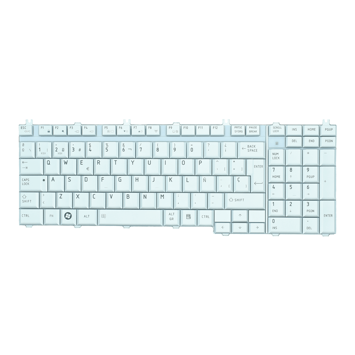 TEC313 Teclado color Plata (SP) para TOSHIBA Satellite L500, Satellite L355, Satellite L350 - Tecnología AltérCo