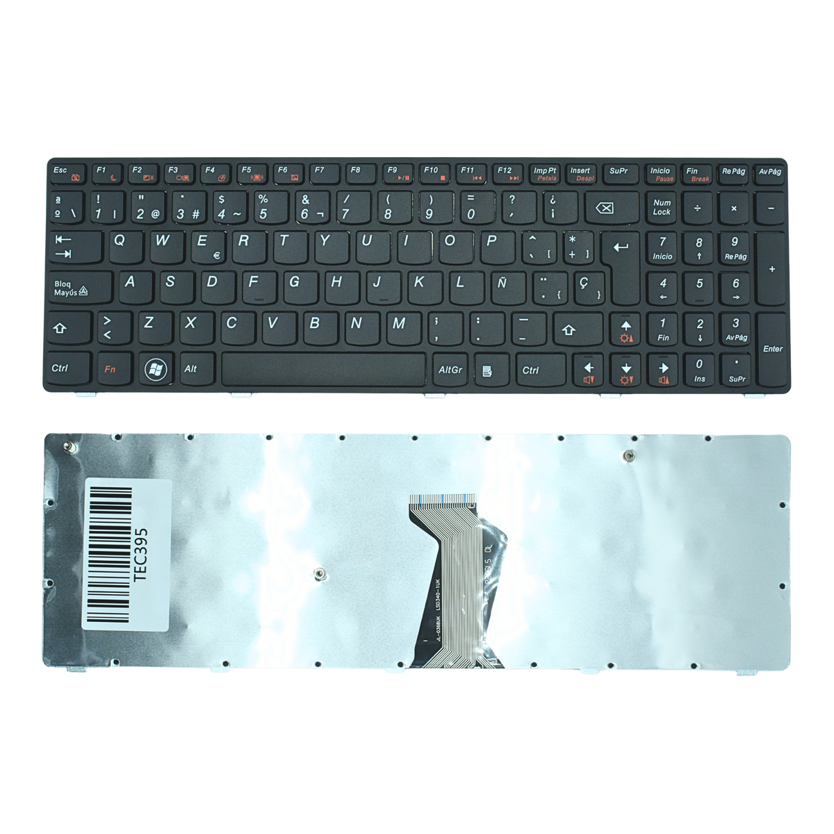 TEC395 TECLADOS color Negro (SP) para Lenovo B570 V570 V575 Z570 with frame - Tecnología AltérCo