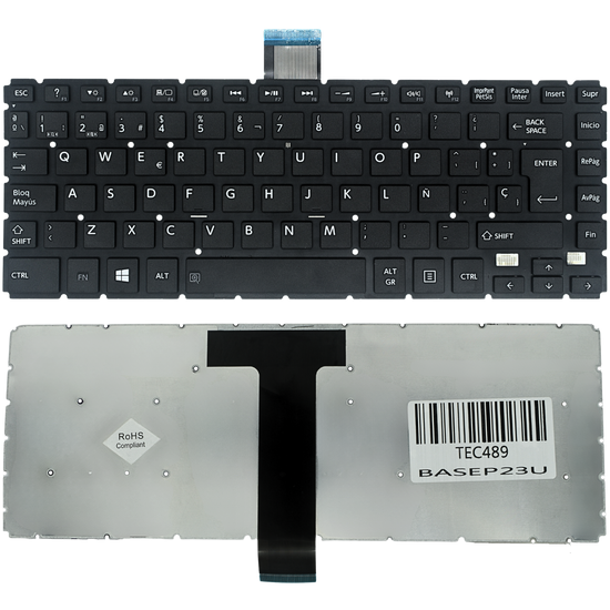 TEC489 Teclado color Negro (SP) para Toshiba L40-B L40D-B *ENTER GRANDE
