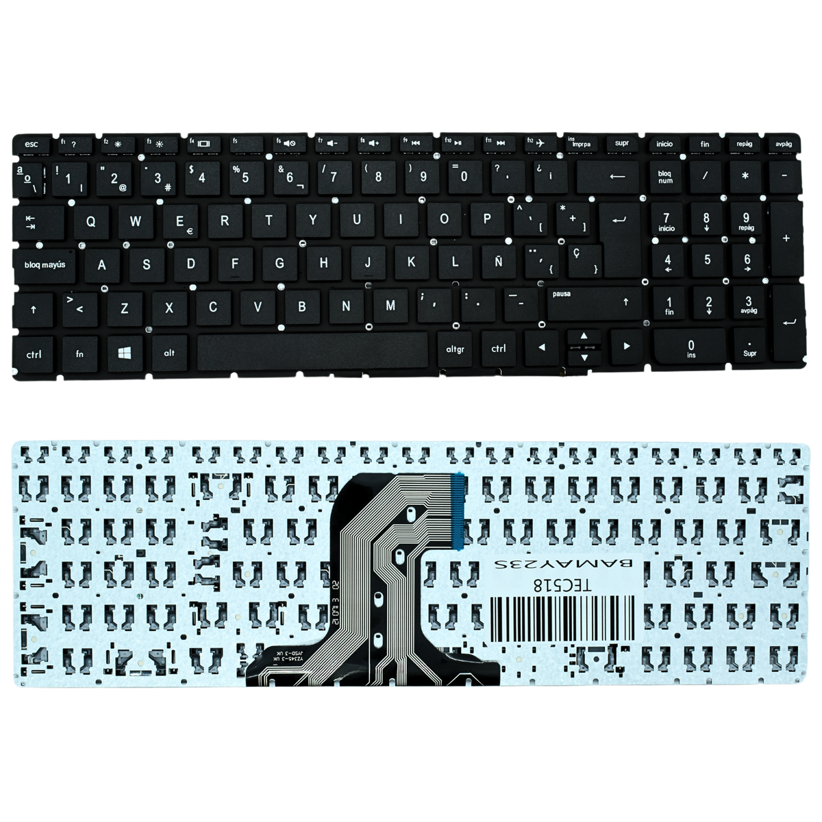 TEC518 Teclado color Negro (SP) para HP Pavilion 15-ac, 15-af, 250 G4, 255 G4 Series - Tecnología AltérCo