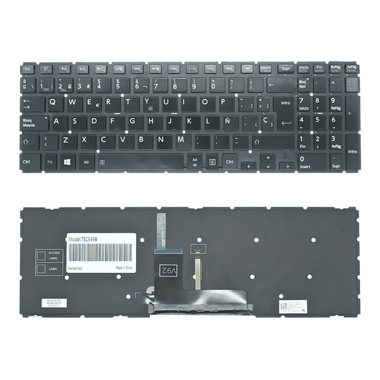 TEC549B Teclado color Negro (SP) para Toshiba L50-B L50D-B L55-B L55D-B *Backlight