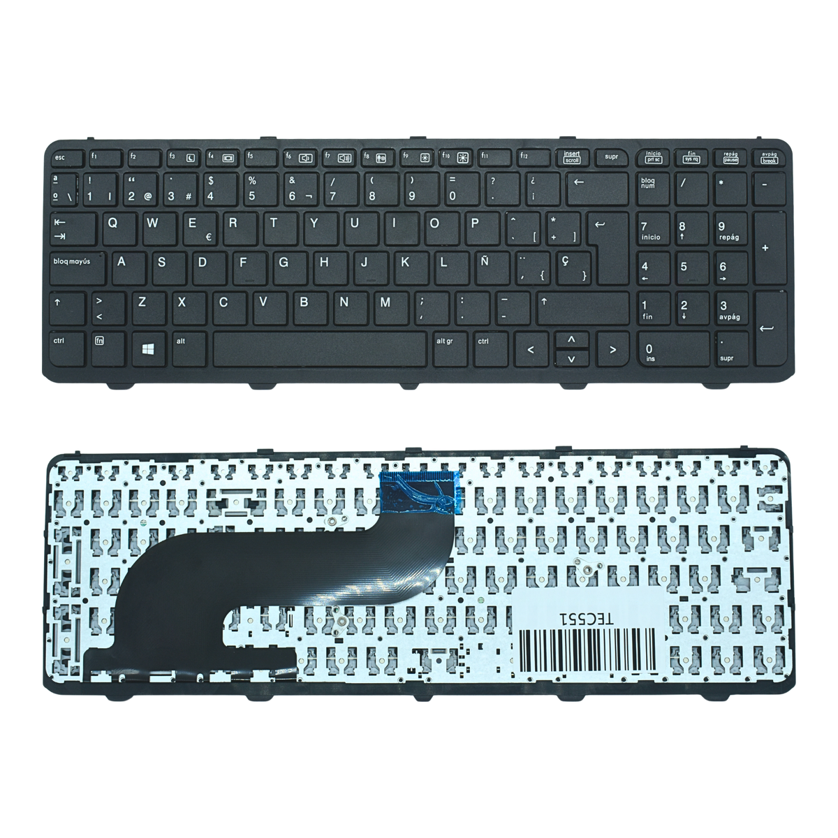 TEC551 Teclado color Negro (SP) para HP Probook 650 G1 , 655 G2, 736649-B71 - Tecnología AltérCo