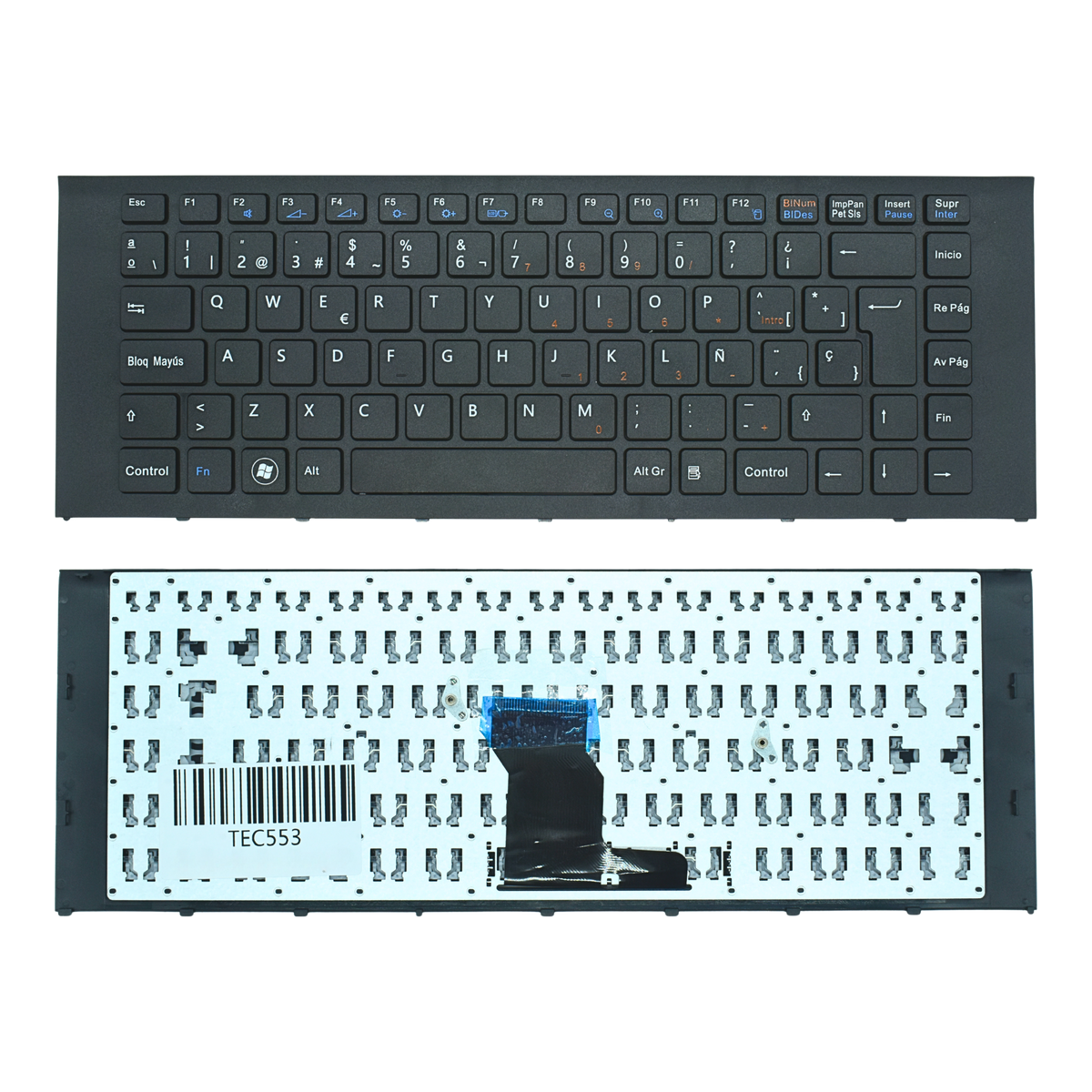 TEC553 Teclado color Negro (SP) para Sony Vaio PCG-61211U VPC-EA SERIES con Marco (FRAME)