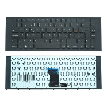 TEC553 Teclado color Negro (SP) para Sony Vaio PCG-61211U VPC-EA SERIES con Marco (FRAME)