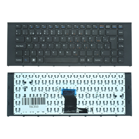 TEC553 Teclado color Negro (SP) para Sony Vaio PCG-61211U VPC-EA SERIES con Marco (FRAME)