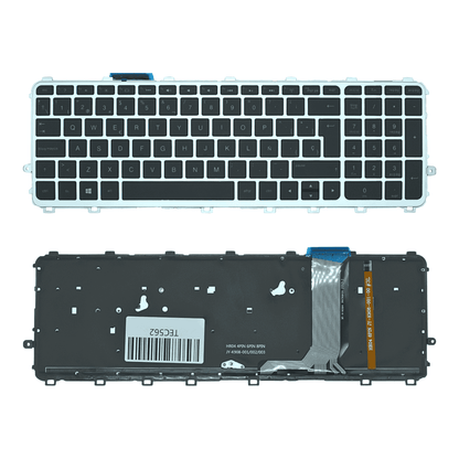 TEC562 Teclado color Plata (SP) para HP ENVY 15J-000 15ZJ-100 17J-000 M6 M6-n M6-n010dx M6-n012 - Tecnología AltérCo
