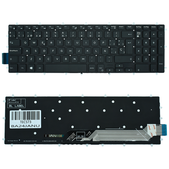 TEC573 Teclado color NEGRO (SP) para Dell Inspiron 15 Gaming 15-7566 15 5567 5565 17 7000 Series 17-7778 17-7779 BACKLIGHT (SIN MARCO)