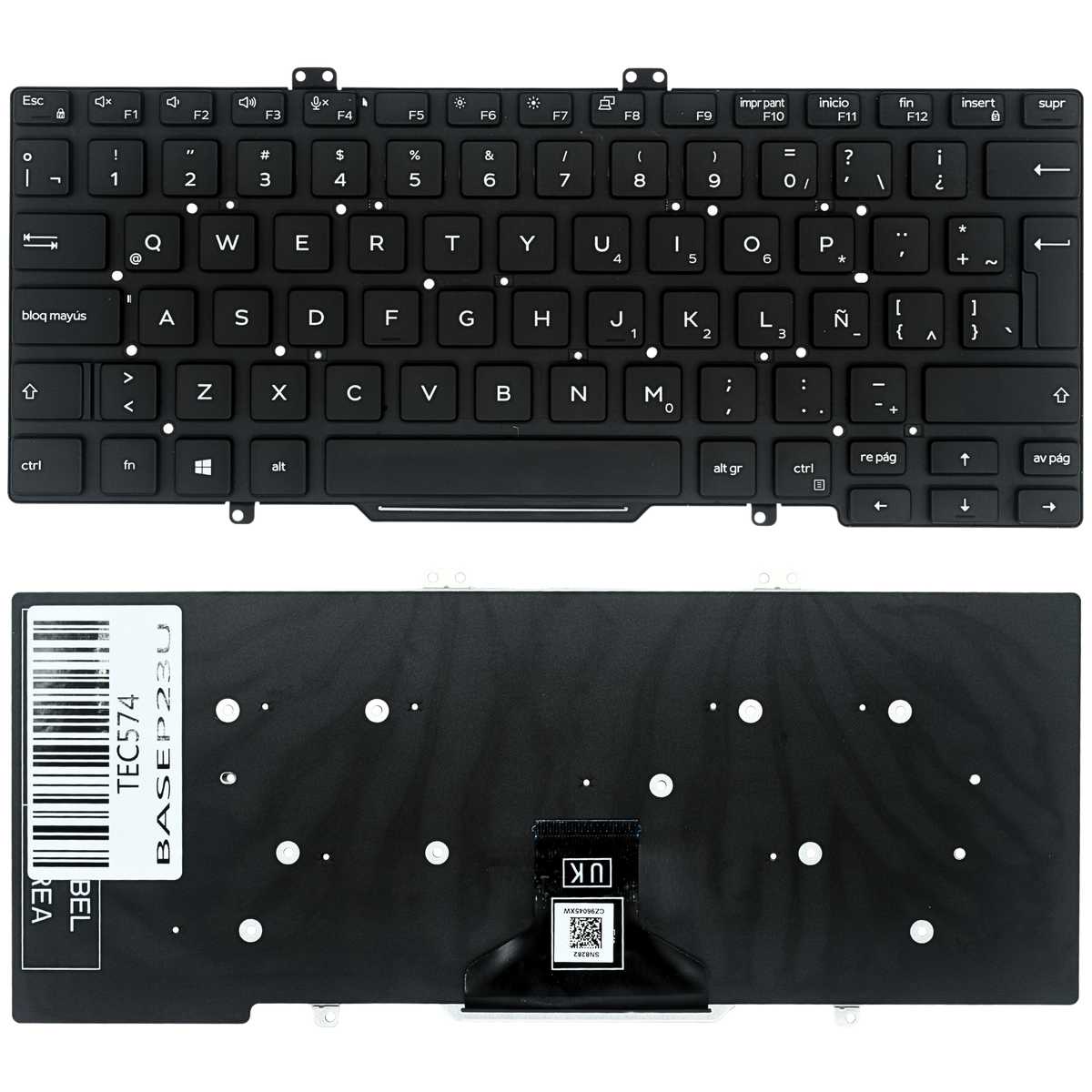 TEC574 Teclado color NEGRO (SP) para DELL Latitude 7400 5400 7410 L3400 3400 SIN BACKLIGHT - Tecnología AltérCo