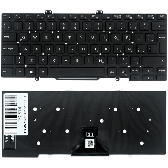 TEC574 Teclado color NEGRO (SP) para DELL Latitude 7400 5400 7410 L3400 3400 SIN BACKLIGHT