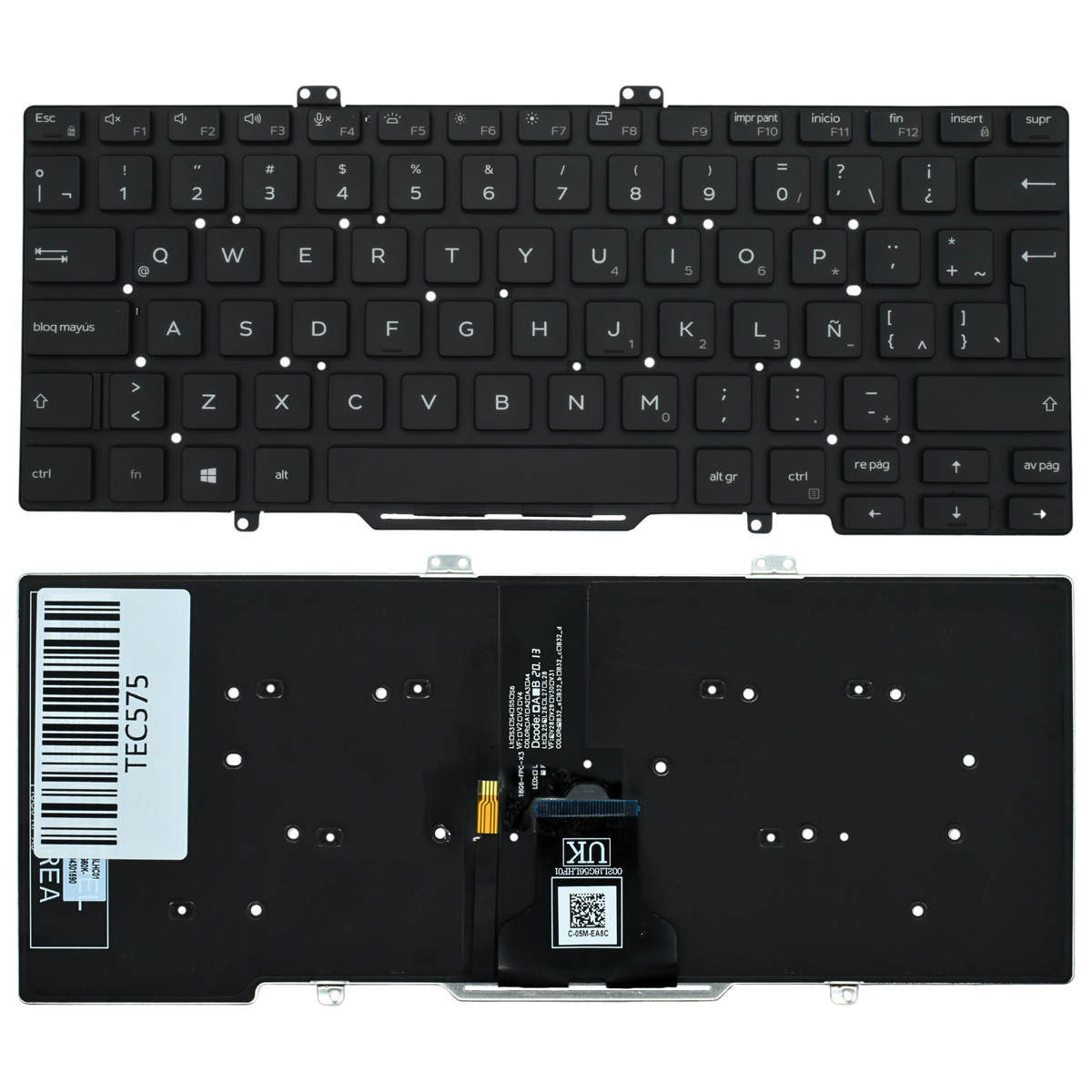 TEC575 Teclado color NEGRO (SP) para DELL Latitude 7400 5400 7410 L3400 3400 BACKLIGHT - Tecnología AltérCo