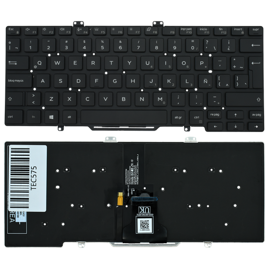 TEC575 Teclado color NEGRO (SP) para DELL Latitude 7400 5400 7410 L3400 3400 BACKLIGHT