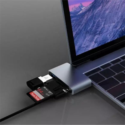 TYC-003 Adaptador HUB Tipo C con Puertos  USB-C / USB 3.0 / TF CARD / SD CARD