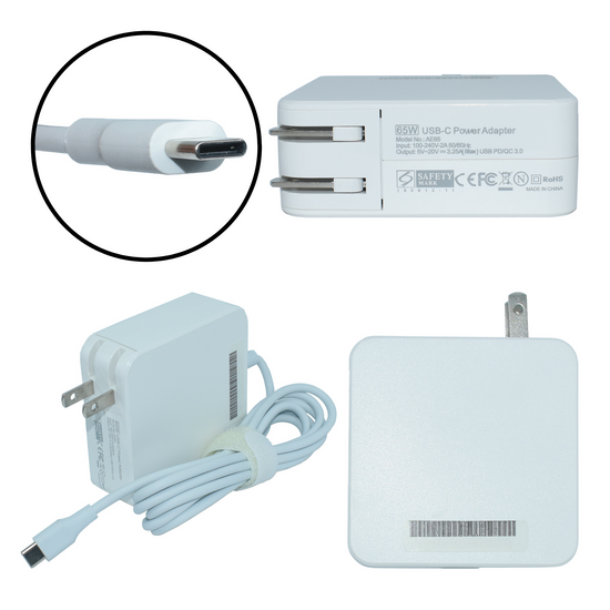 USBC-65W Adaptador de Corriente USB-C 65W 20V/3.25A (Type C) con PD