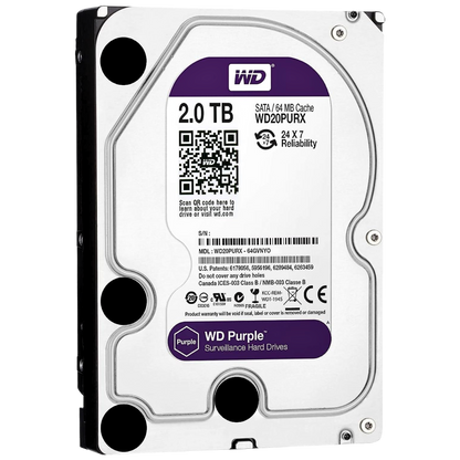 DISCO DURO SATAIII 3.5 WD20PURX Disco Duro Western Digital Purple de 2 TB IntelliPower RPM 64MB SATA III *HAE