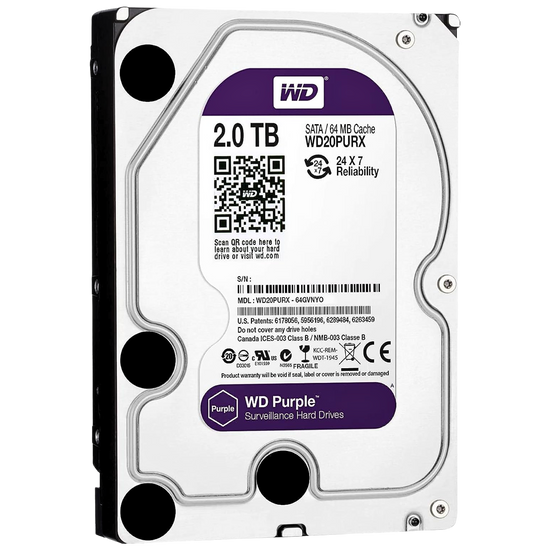 DISCO DURO SATAIII 3.5 WD20PURX Disco Duro Western Digital Purple de 2 TB IntelliPower RPM 64MB SATA III *HAE