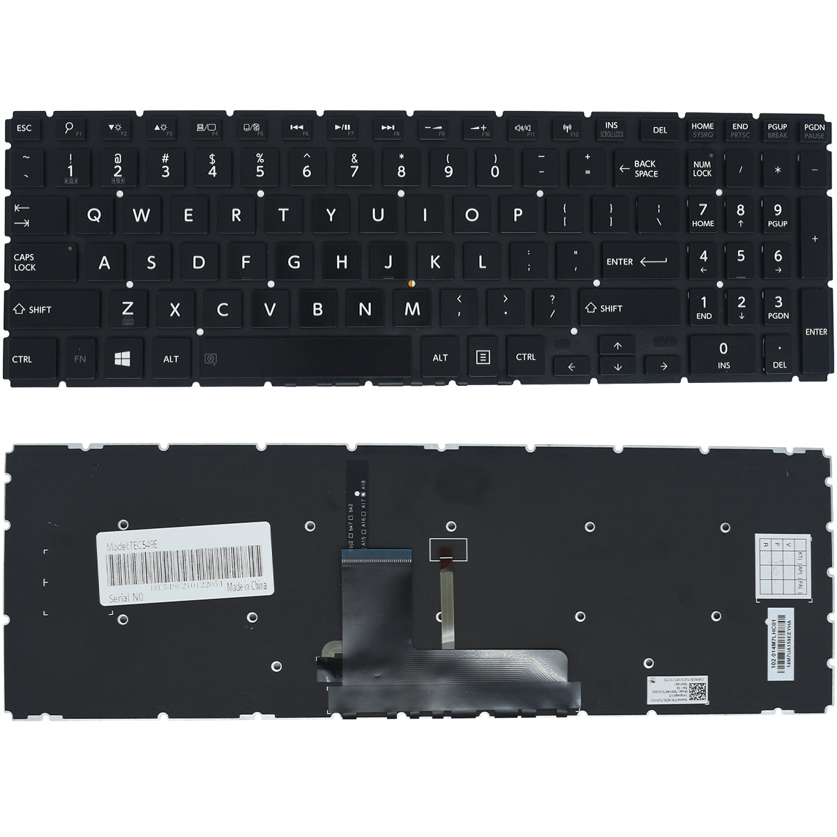 TEC549E Teclado color Negro (US) para Toshiba L50-B L50D-B L55-B L55D-B Luminoso *ENTER DELGADO - Tecnología AltérCo