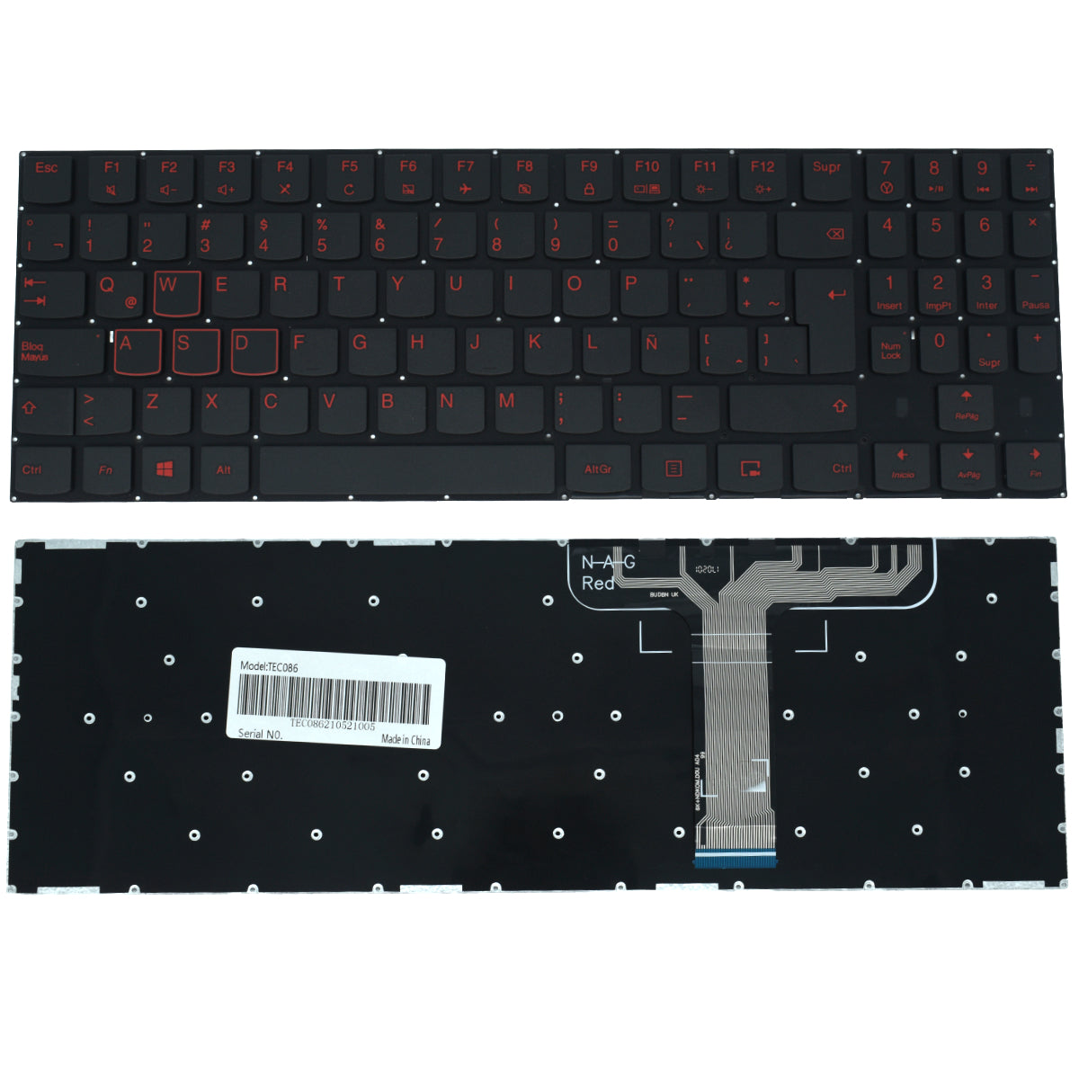 TEC086 Teclado Compatible Con Lenovo Y520 15ikbm 15ikbn Español