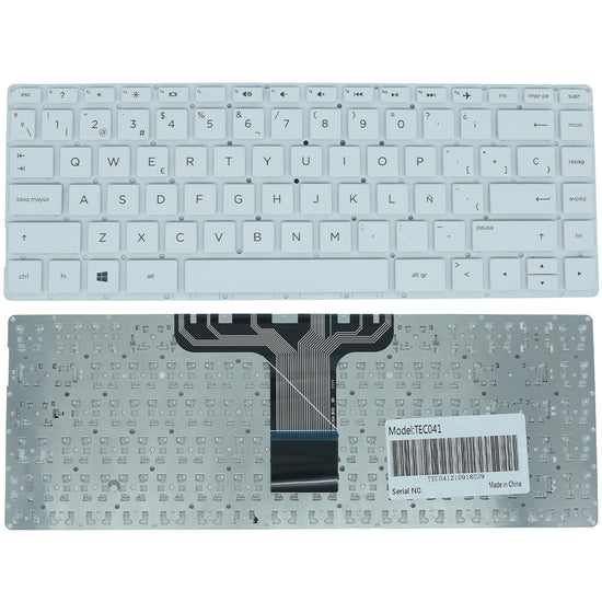 TEC041 Teclado Hp 14 Ax Cb 14ax 14cb 14-ax000 14-cb000 Blanco