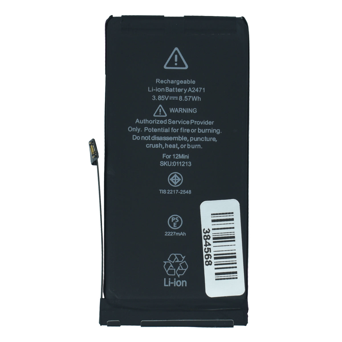 BAT-IPH12M Bateria de Reemplazo parai iPhone 12 Mini (3.83V / 2227mAh)