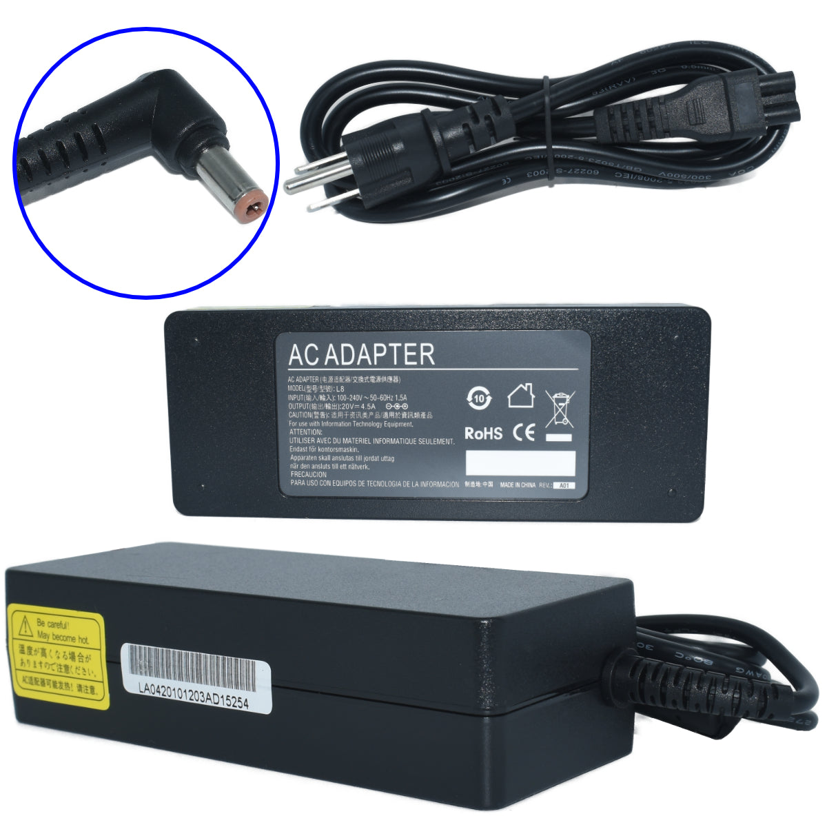 EK-L8 Cargador Lenovo G450 G460 G470 G480 Z570 Z470 20v 4.5a 90w