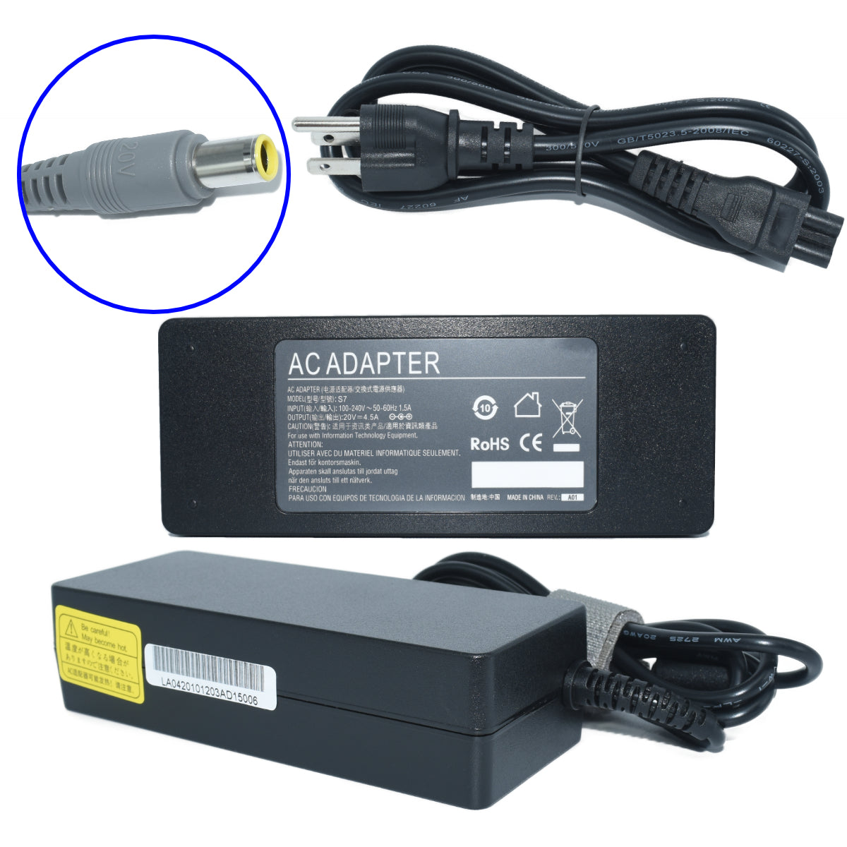 EK-S7 Cargador Adaptador Lenovo Thinkpad R60 X60 T60 90w 20v 4.5a