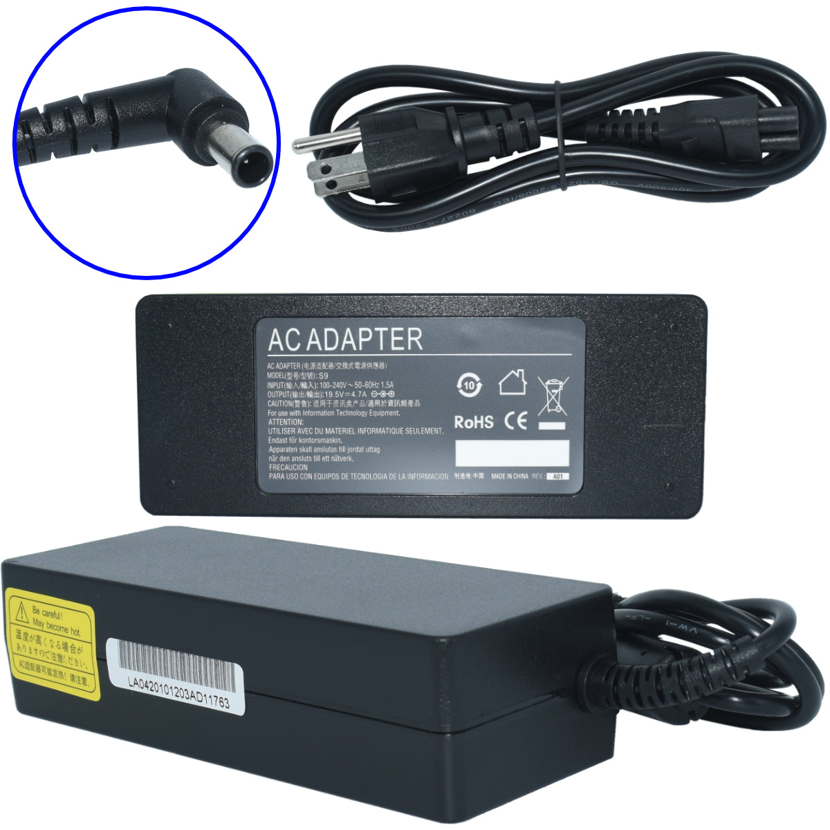 EK-S9 Cargador Sony Vaio Vgn Vpg Vpc Pcg 19.5v 4.74a 90w Nuevo