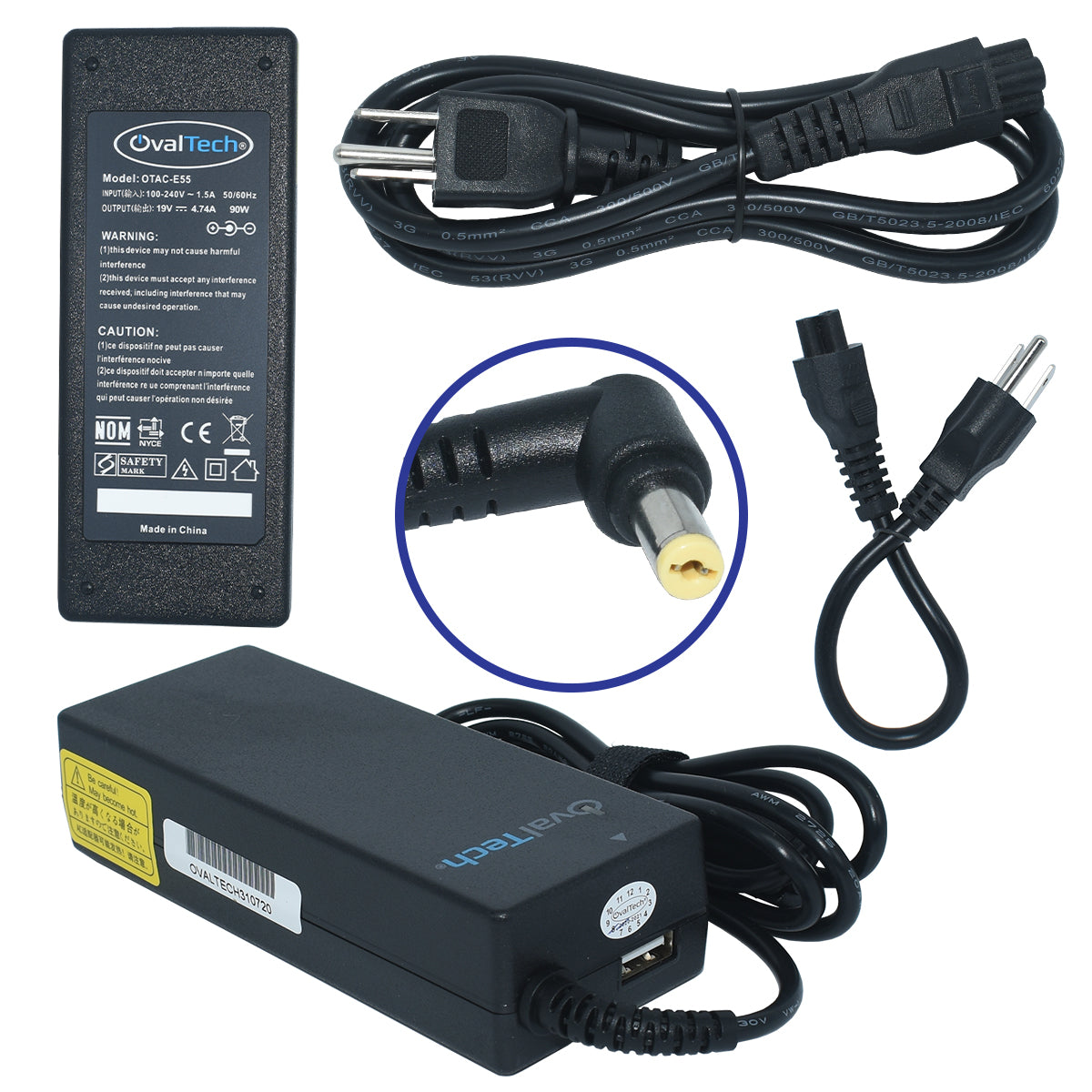 OTAC-E55 Cargador Ovaltech Adaptador Acer 5315 5510 19v 4.74a 90w